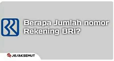 jumlah nomor rekening bri