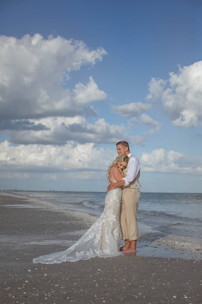 Southwest Florida beach wedding bride and groom
