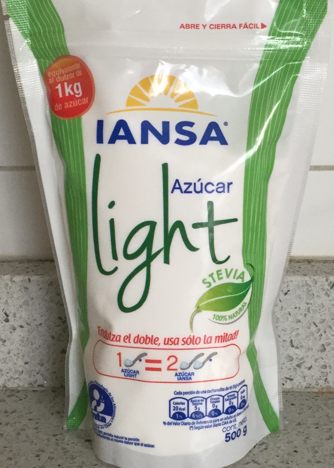 Cantidad de azucar en los alimentos chile