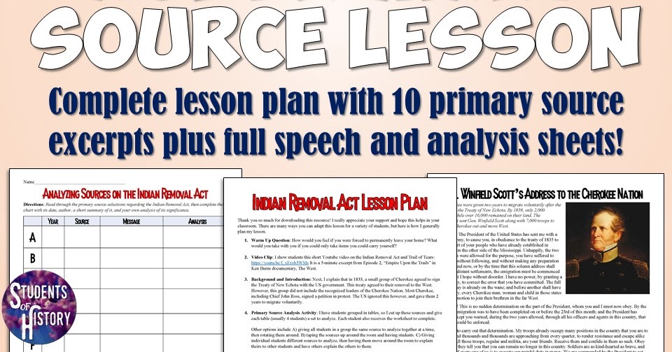 Students of History: Indian Removal Act and Trail of Tears Lesson Plan