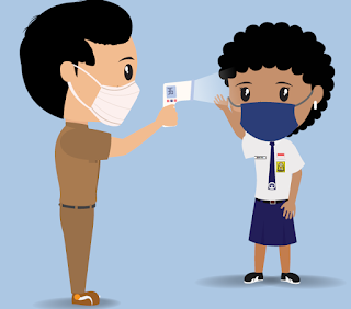 Ukur Suhu Tubuh Siswa