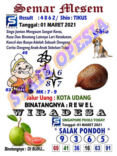 Syair Harian Sgp 1 Maret 2021 Kode Syair Sgp Hk Sd Motesia