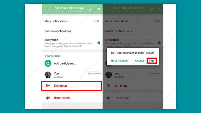 menghapus grup whatsapp