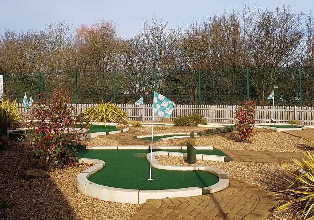 The Ham and Egger Files Minigolf at Dobbies Garden Centre in Peterborough