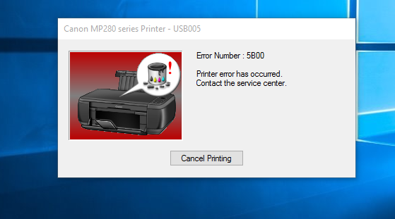 Conon MP287 Error Code P07 Error Number 5B00