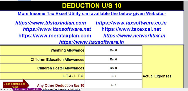 Income Tax Calculator for F.Y. 2020-2021