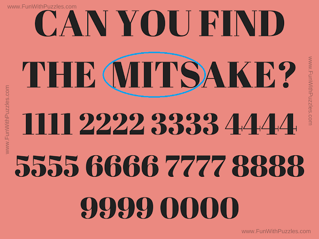 CAN YOU FIND THE ->MITSAKE<-? 1111 2222 3333 4444 5555 6666 7777 8888 9999 0000