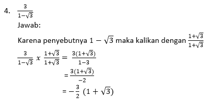 Contoh Soal Dan Pembahasan Tentang Merasionalkan Bentuk Akar Ajar Hitung