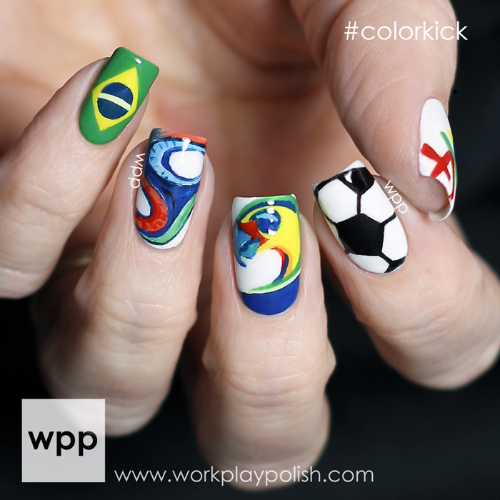 Pure Ice World Cup 2014 Brazil Nail Art #colorkick
