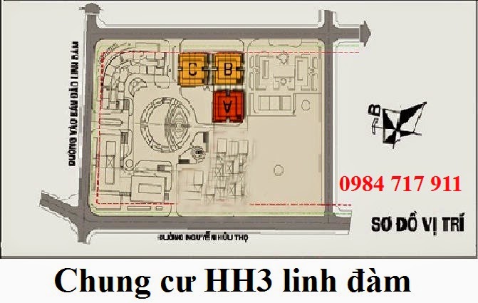 Vị trí chung cư hh3 trên bản đồ quy hoạch khu đô thị linh đàm