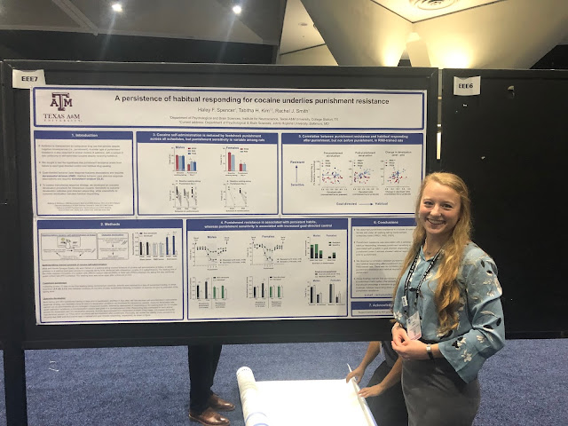 Haley Spencer presents a research poster at the Society for Neuroscience conference in San Diego, California.
