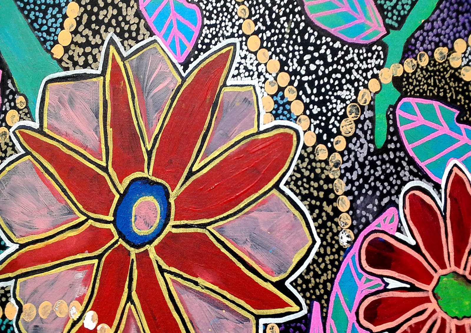 STUDENT ARTWORKS Art Club Aboriginal Wildflowers