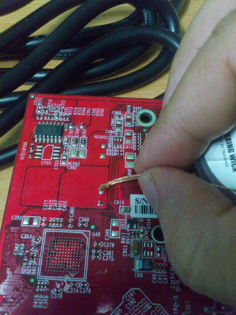 HomeMade DIY HowTo Make Desoldering capacitors from graphic card and