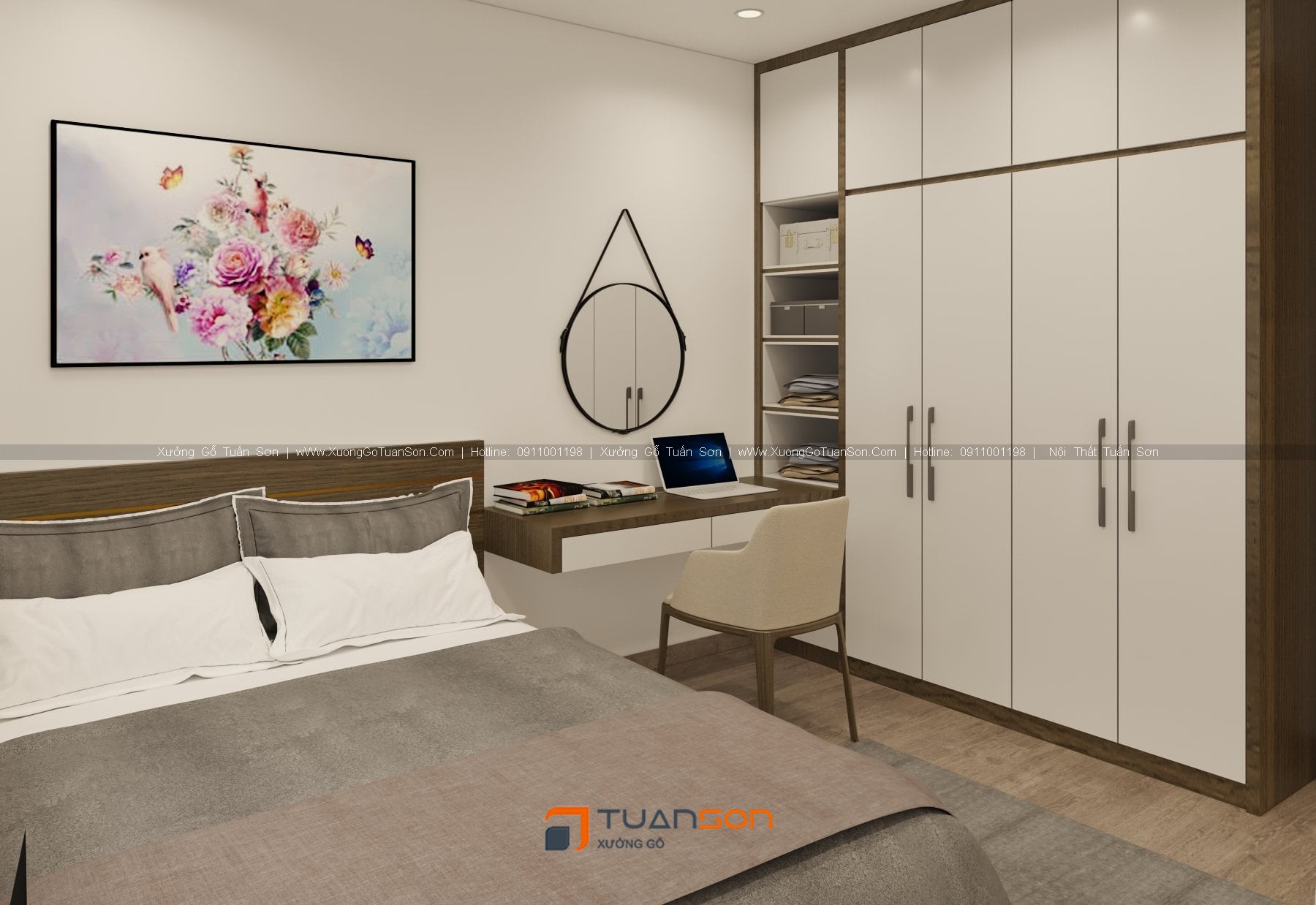 Thiết kế nội thất căn hộ 2 phòng ngủ (70m2) IEC Thanh Trì