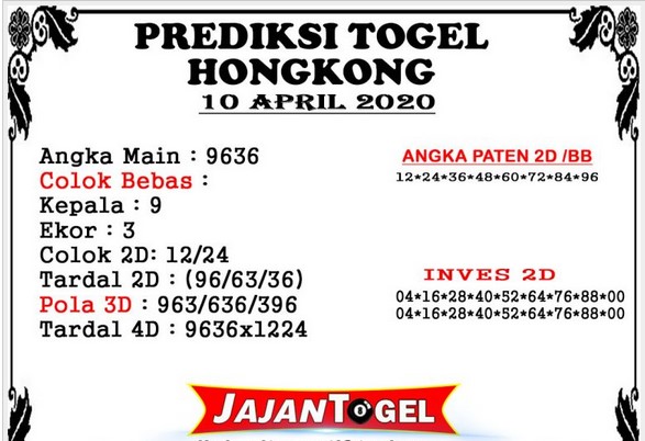 Prediksi Togel Hongkong Jumat 10 April 2020 Master Prediksitogel Jp