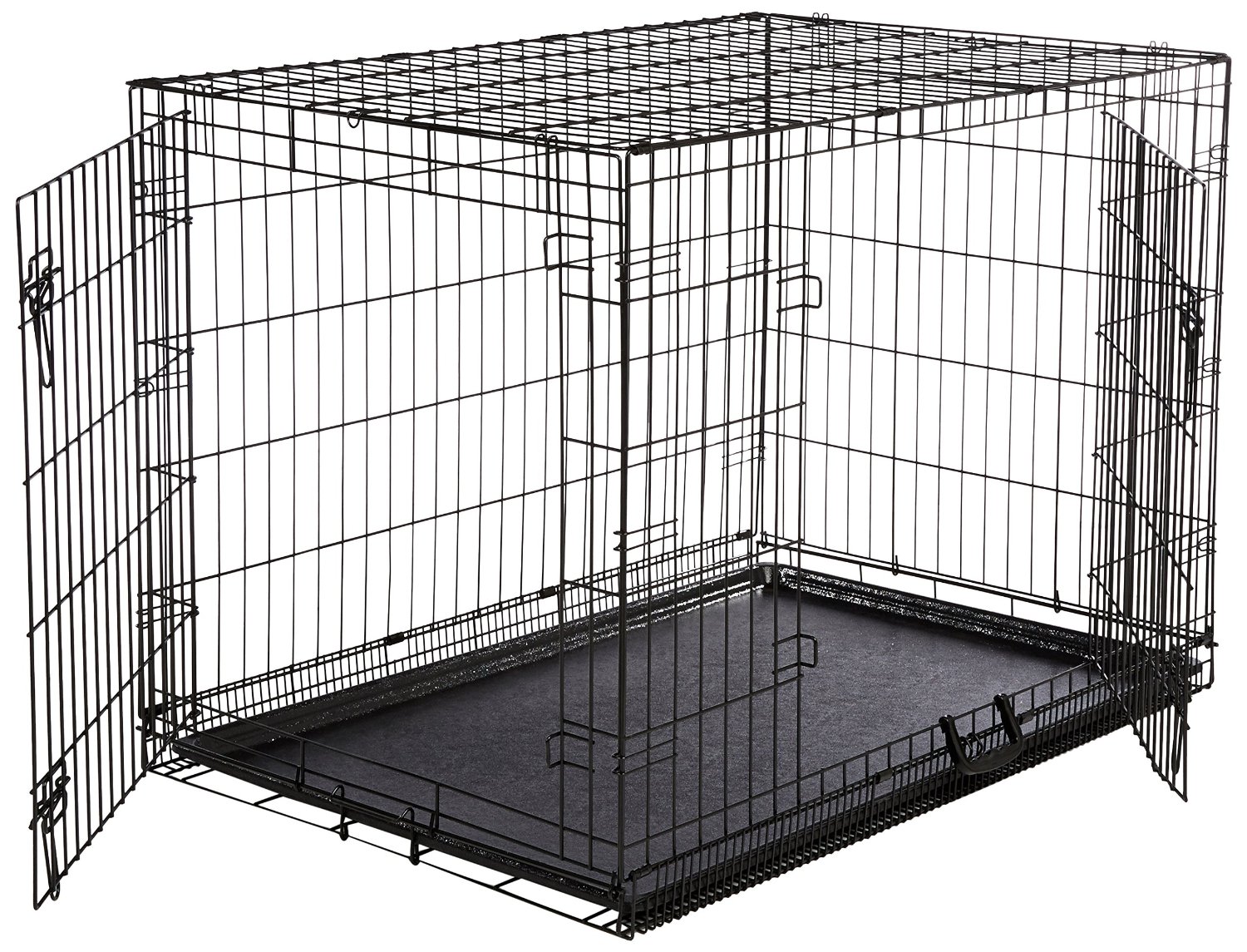 Kimmie's Knowledge AmazonBasics DoubleDoor Folding Metal Dog Crate
