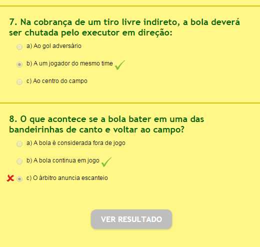 Quiz Regras de Futebol