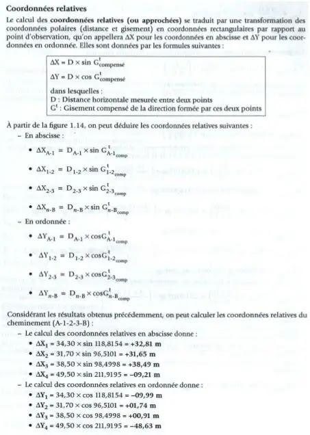 Polygonation,  calcul,  Types de Cheminement, topographiques,