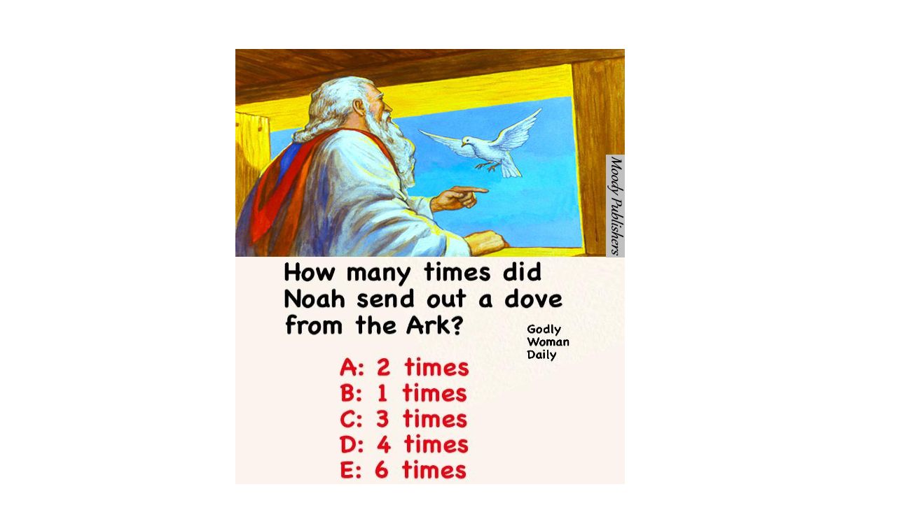 How many times did Noah send out a dove from the Ark? BIBLE QUIZ