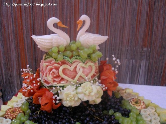 wedding fruit carving display vegetable decor