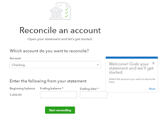 Reconcile - Opening Screen Reconcile - Opening Screen