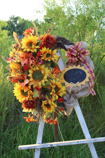 Sunflower and Burlap Wreath