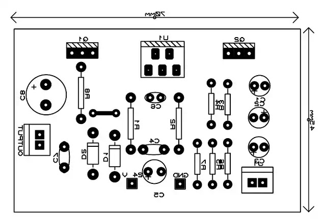 tda2030 with transistor Circuit pcb top mirror tda2030 with transistor Circuit pcb top mirror