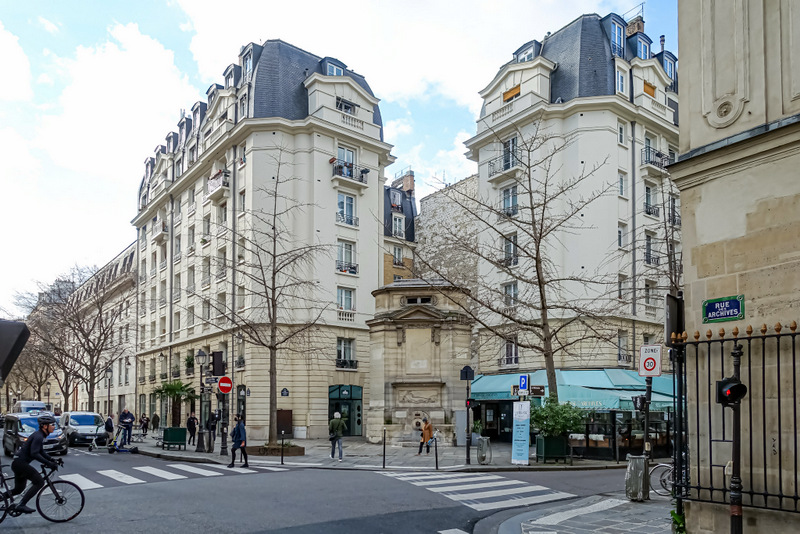 Paris Fontaine des Haudriettes, monumentalité néoclassique