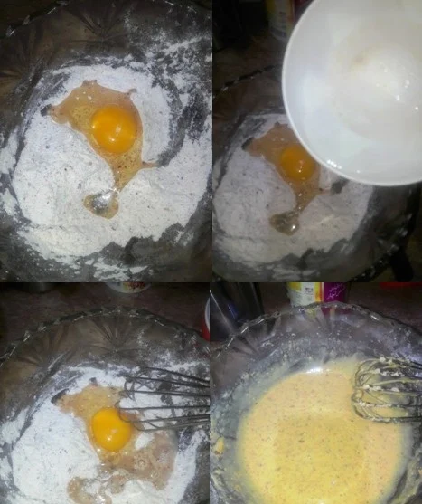 put-egg-and-water--to-the-flour