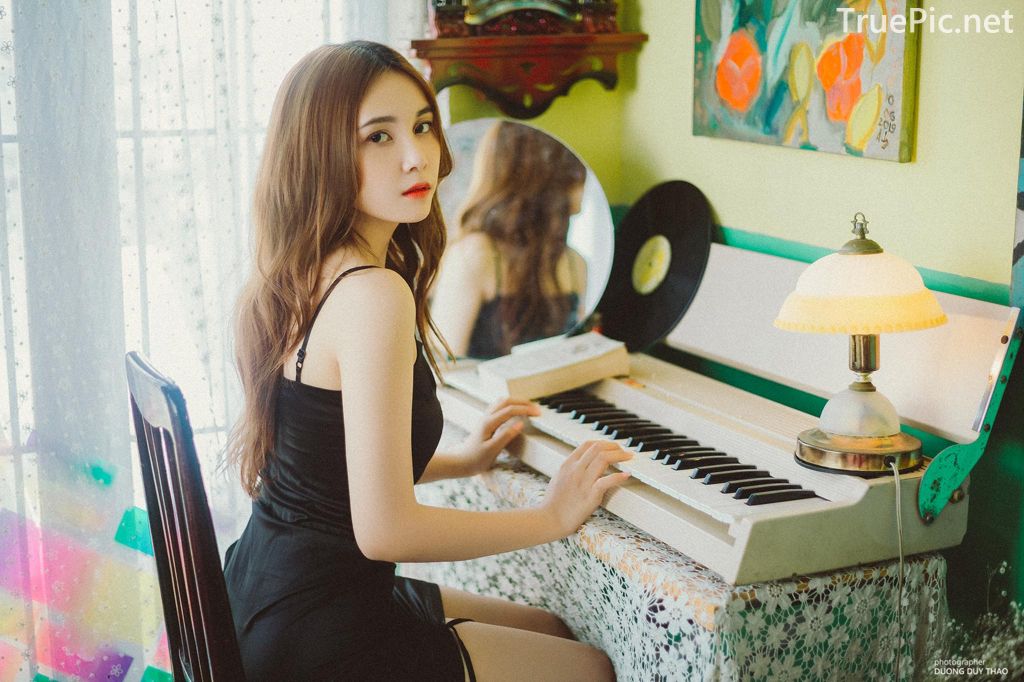 Vietnamese cute model - Nguyen Yen Nhi - One day practicing piano - Picture 19
