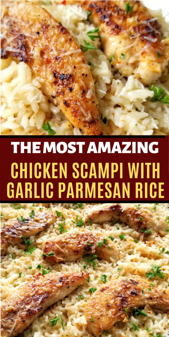Easy Chicken Scampi with Garlic Parmesan Rice