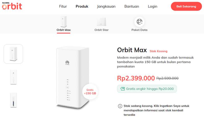 Harga Paket WiFi Telkomsel Orbit Max (myorbit.id)