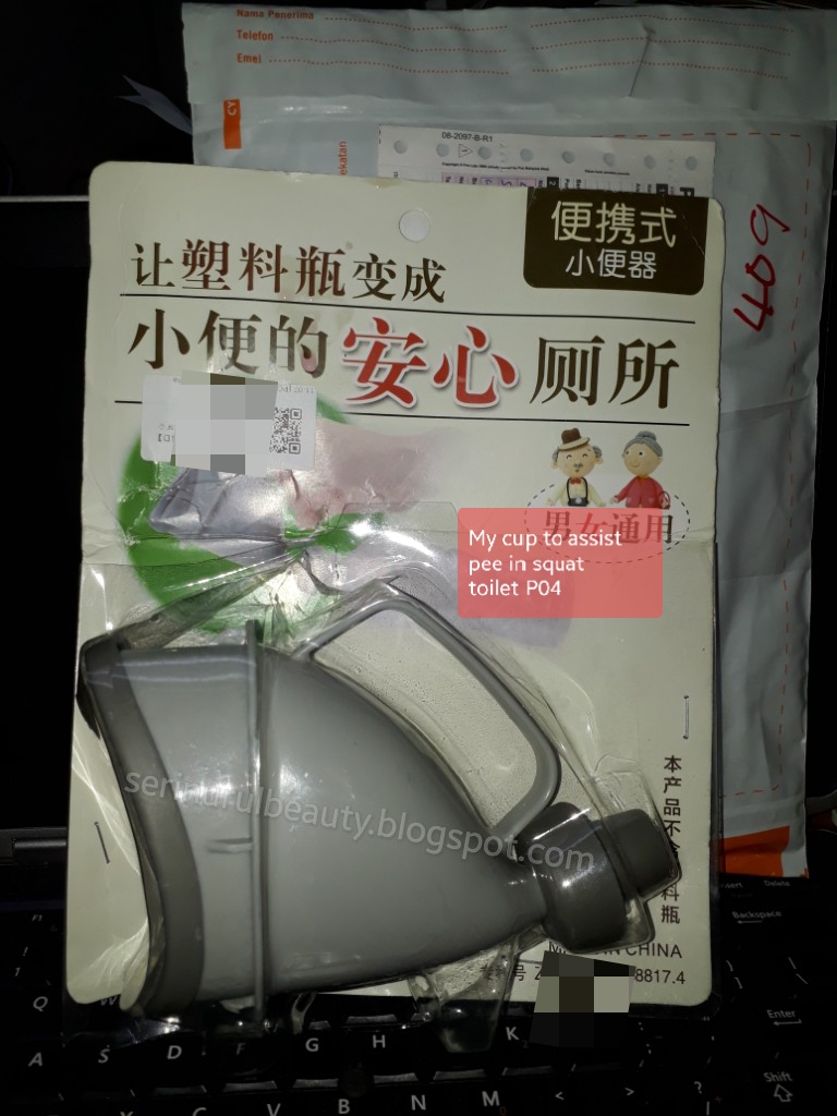 Healthy Nurul Beauty Unboxing review of cup/device to assist me to pee without splashback in
