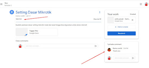 nilai tugas google classroom