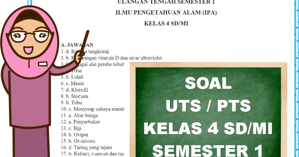 Soal UTS IPA Kelas 4 Semester 1 Kurikulum 2013 Dan Kunci Soal UTS IPA Kelas 4 Semester 1 Kurikulum 2013 Dan Kunci