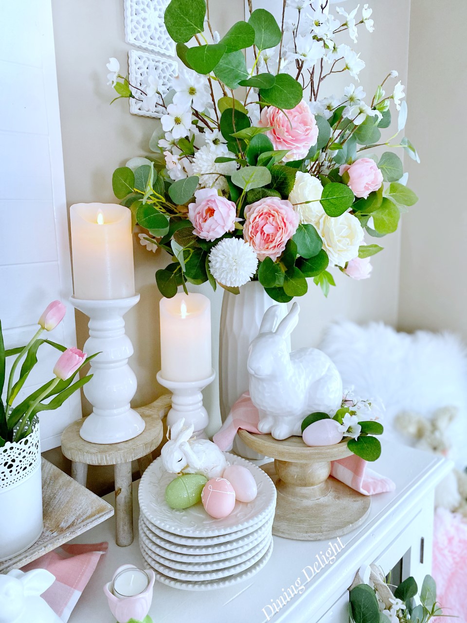 Dining Delight Easter Decorations for the Kitchen Sideboard