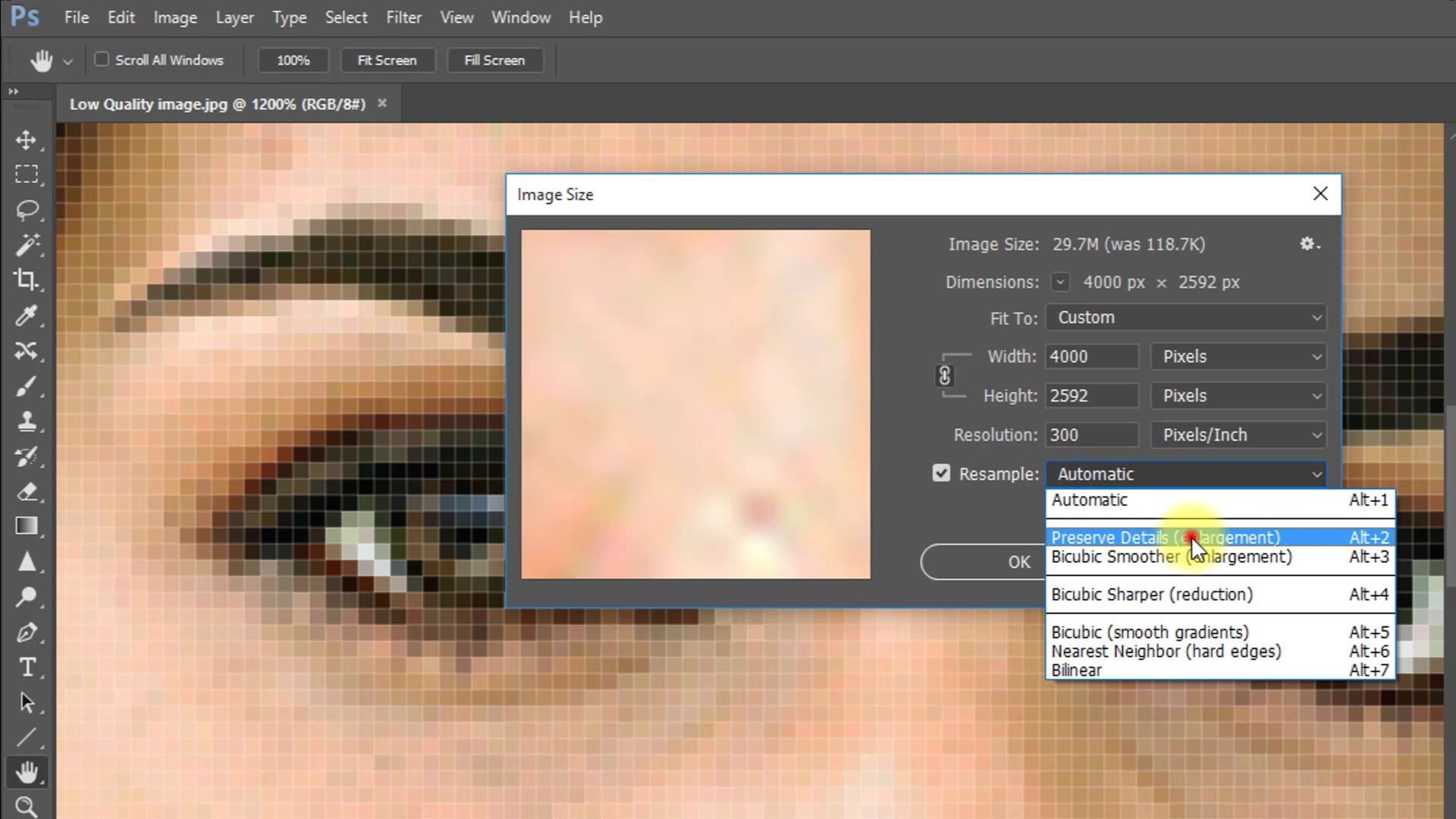 1Min How to depixelate images and convert into HighQuality photos in