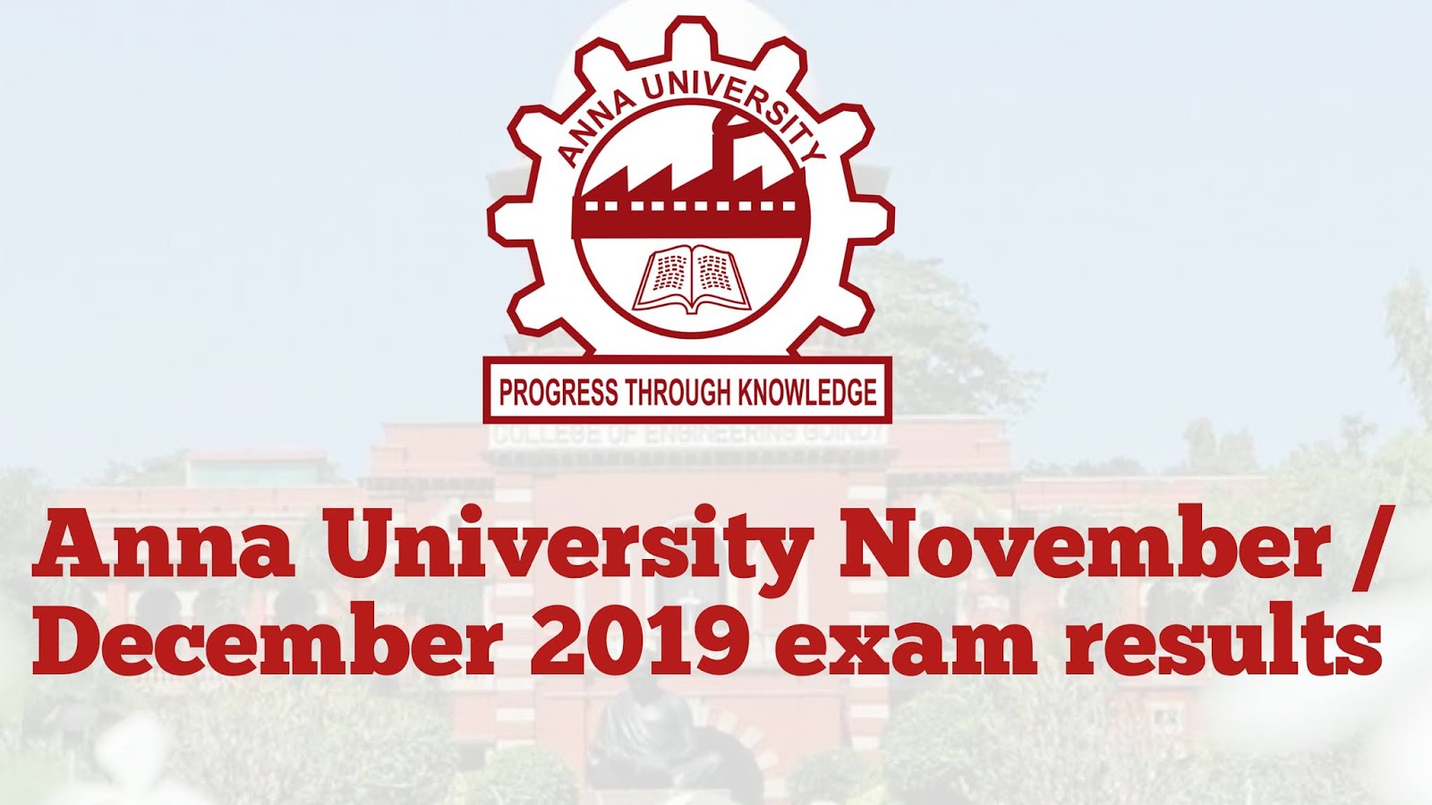 Anna university November/December 2019 examination Results 2020