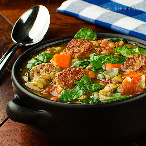 Kitchen Riffs Italian Sausage and Lentil Soup