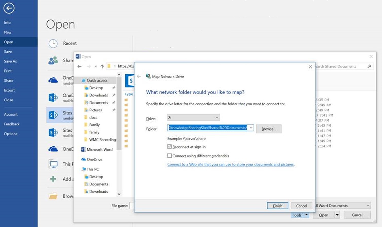 Map a local folder to a drive letter fingerright