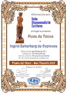Primer puesto - Musa de Venus en el foro Unión Hispano mundial de escritores