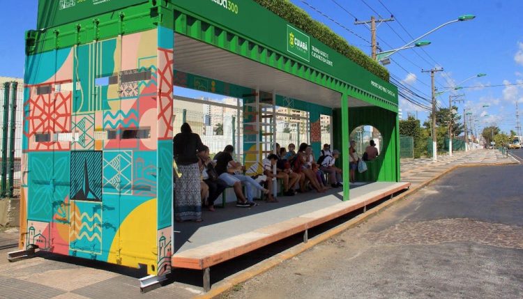 Contêiner vira abrigo de ônibus sustentável em Cuiabá 1 abrigo novo feito em conteiner e tecnologicamente equipado