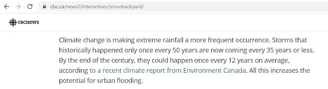 CBC News Past Present and Future Rainfall Recurrence Time Return Periods for for Severe Storms