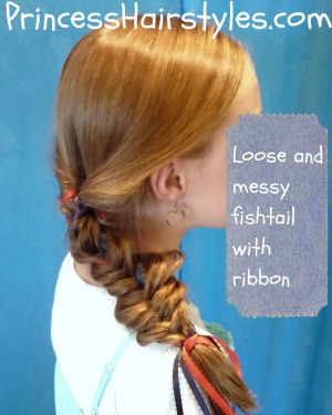 braid fishtail july ribbon hairstyles 4th colorful hairstyle messy fourth princess tutorial