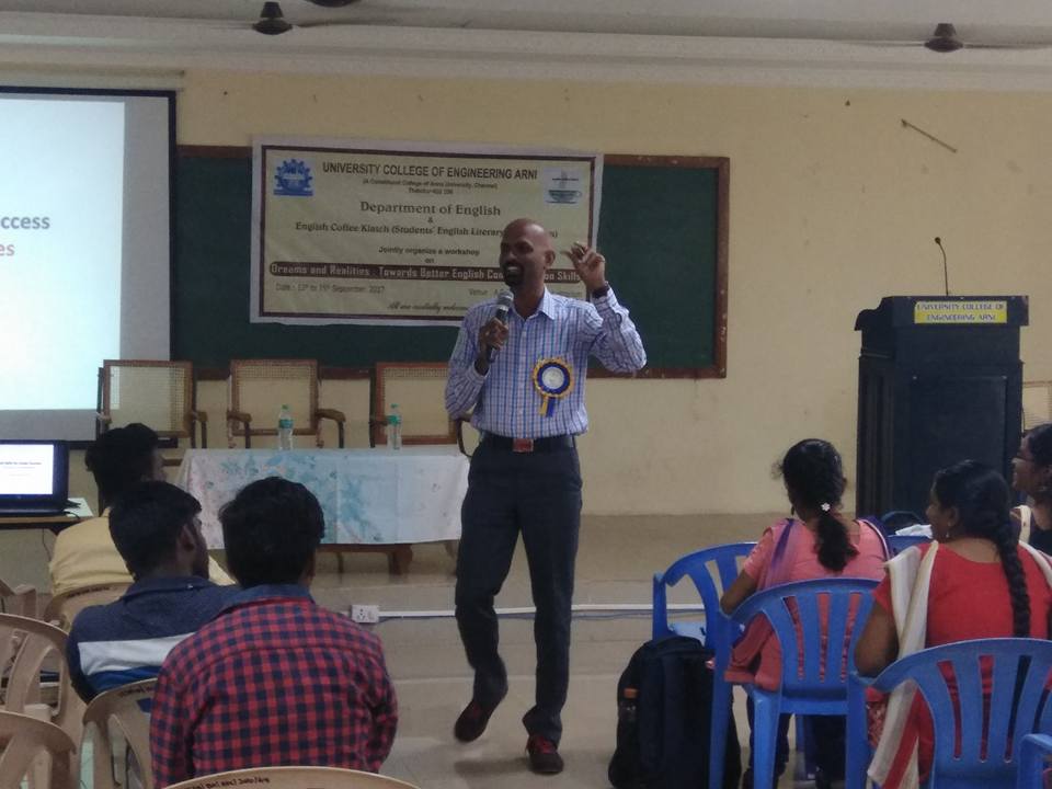 Gave a talk on 'Soft Skills' at Anna University Arni Campus