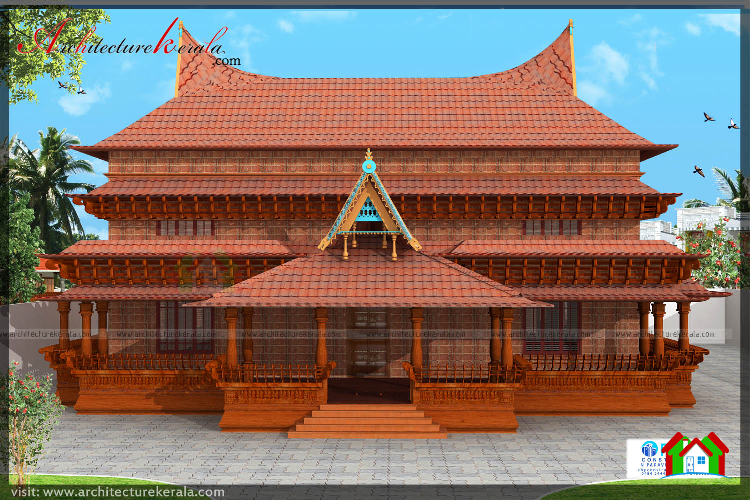  TRADITIONAL KERALA STYLE HOUSE PLAN WITH TWO ELEVATIONS 