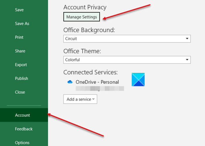 Administrar la configuración de la cuenta