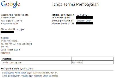 Cara MENCAIRKAN Pendapatan GOOGLE ADSENSE Melalui Western Union di KANTOR POS