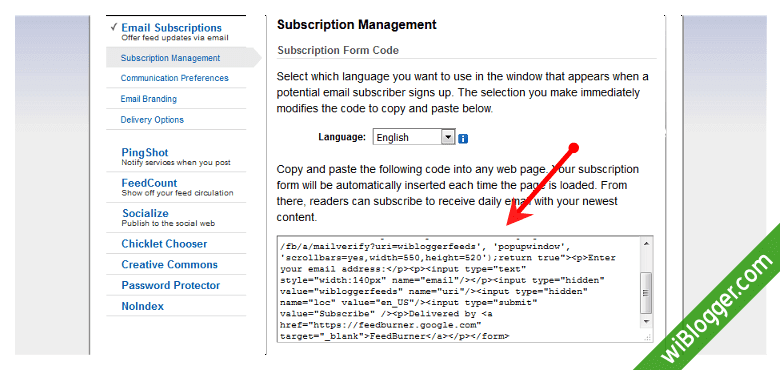 Kode HTML pemasangan feedburner Kode HTML pemasangan feedburner