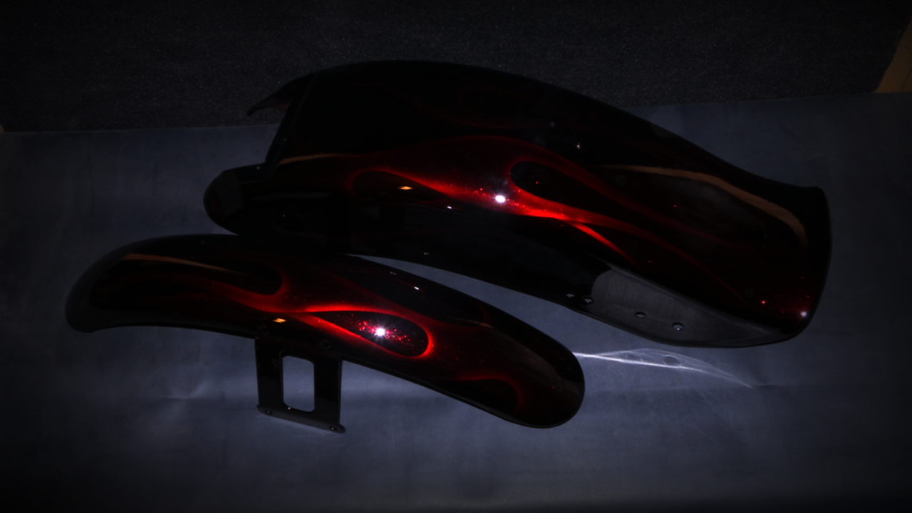 Online Motorcycle Paint Shop Metallic black base with brandywine candy